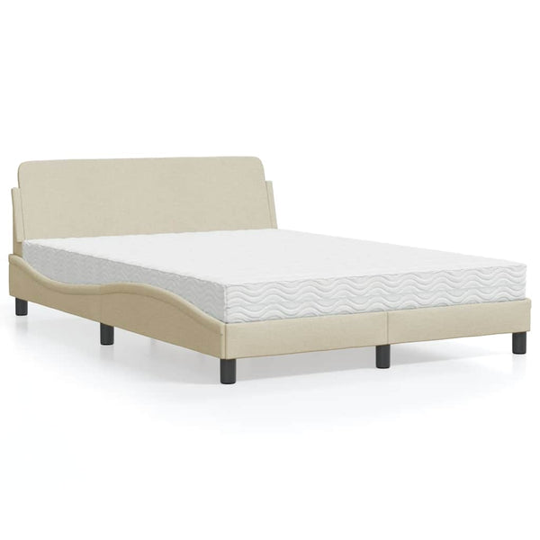 Bett mit Matratze Creme 140x200 cm