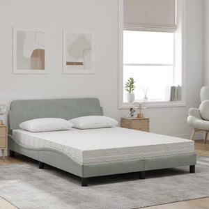 Bett mit Matratze Dover Hellgrau 140x200 cm