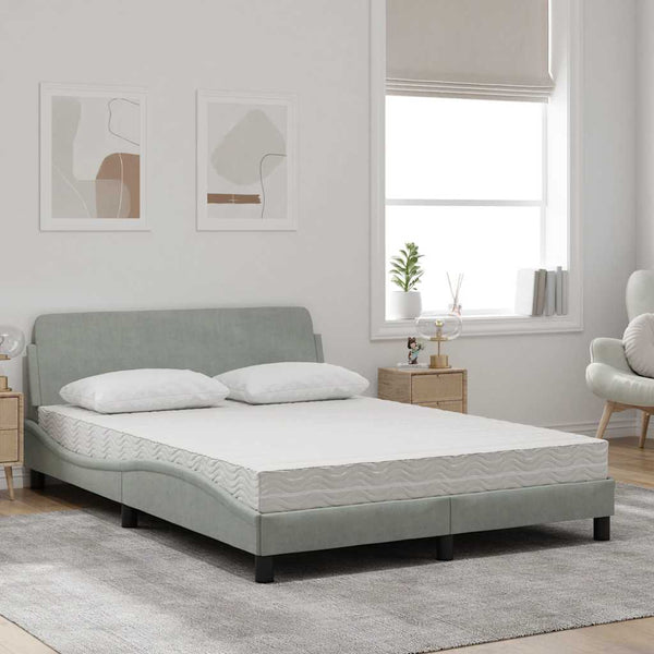 Bett mit Matratze Dover Hellgrau 140x200 cm