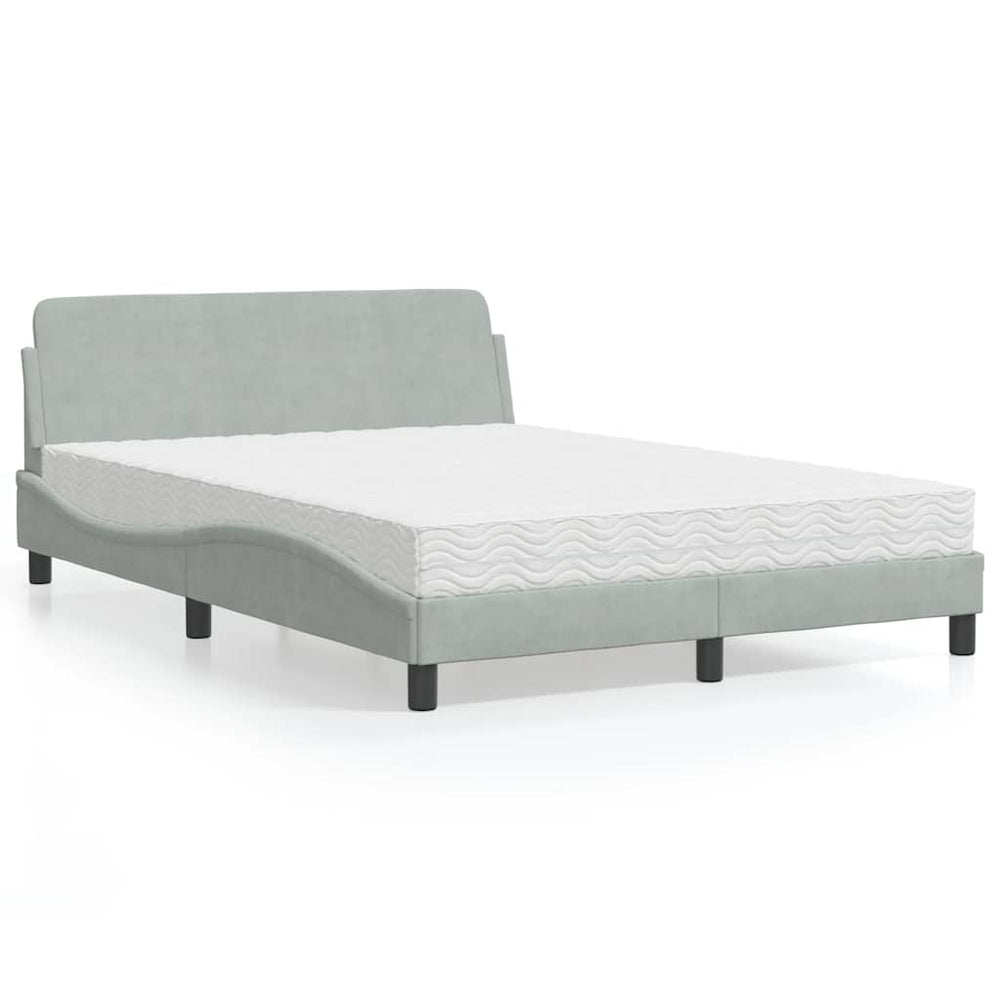 Bett mit Matratze Dover Hellgrau 140x200 cm