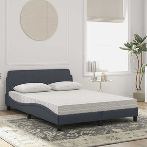 Bett mit Matratze Dover Dunkelgrau Samt 140x200 cm