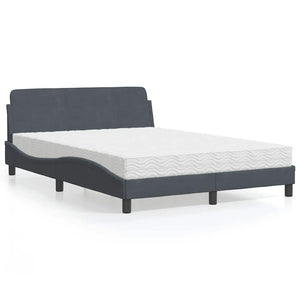 Bett mit Matratze Dover Dunkelgrau Samt 140x200 cm