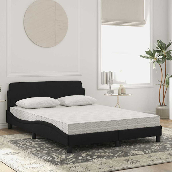 Bett mit Matratze Dover Schwarz 140x200 cm Samt