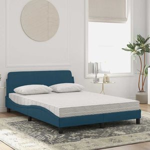 Bett mit Matratze Dover Blau 140x200 cm Samt