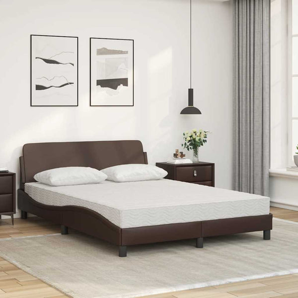 Bett mit Matratze Braun 140x200 cm