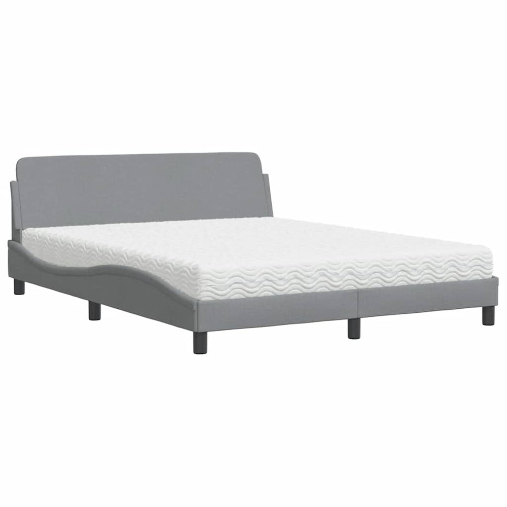 Bett mit Matratze Dover Hellgrau 160x200 cm