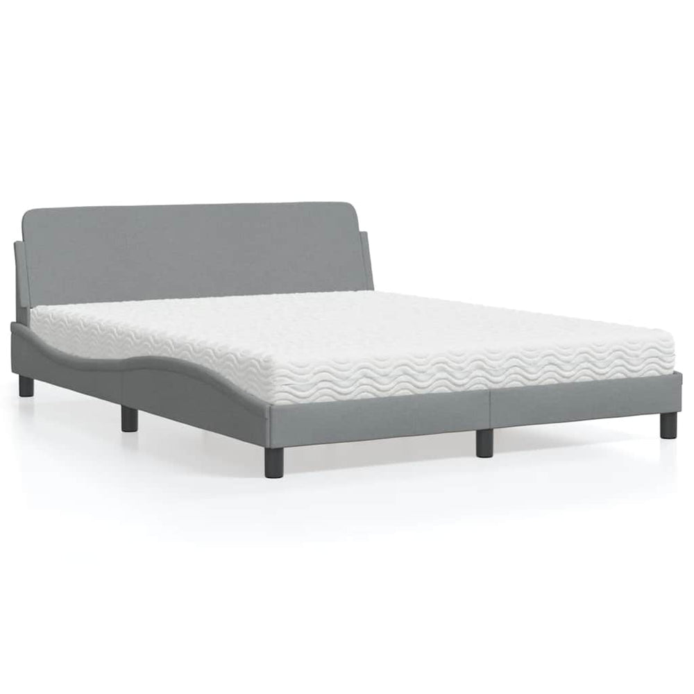 Bett mit Matratze Dover Hellgrau 160x200 cm