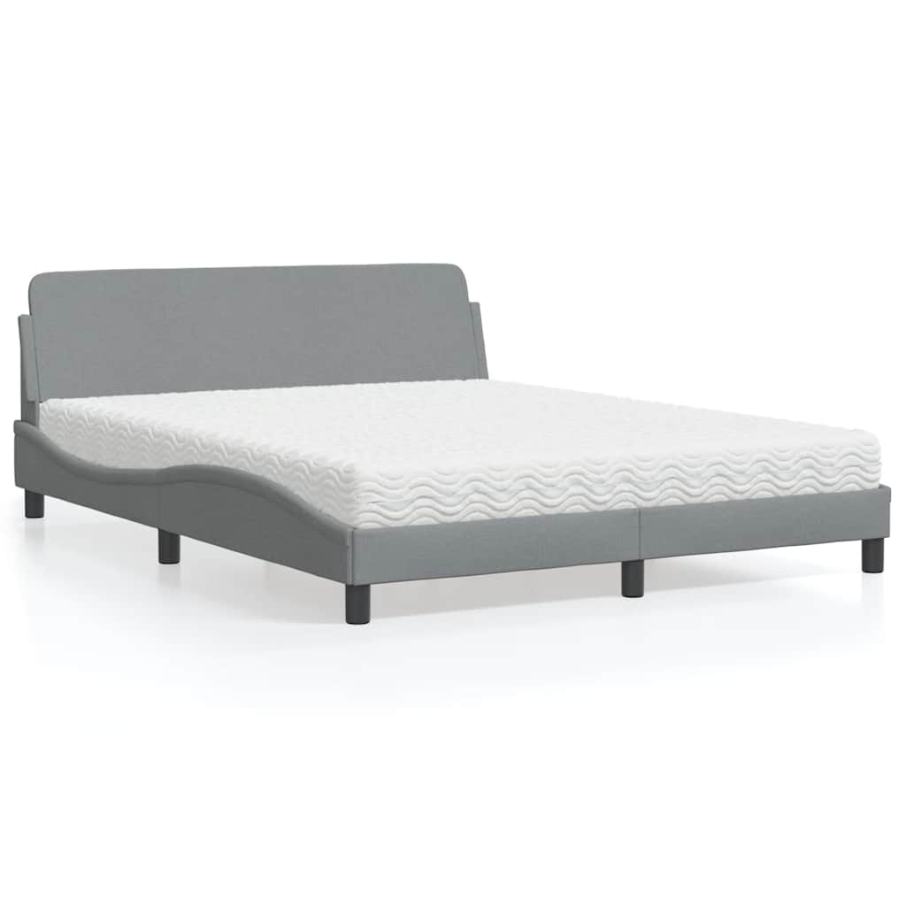 Bett mit Matratze Dover Hellgrau 160x200 cm