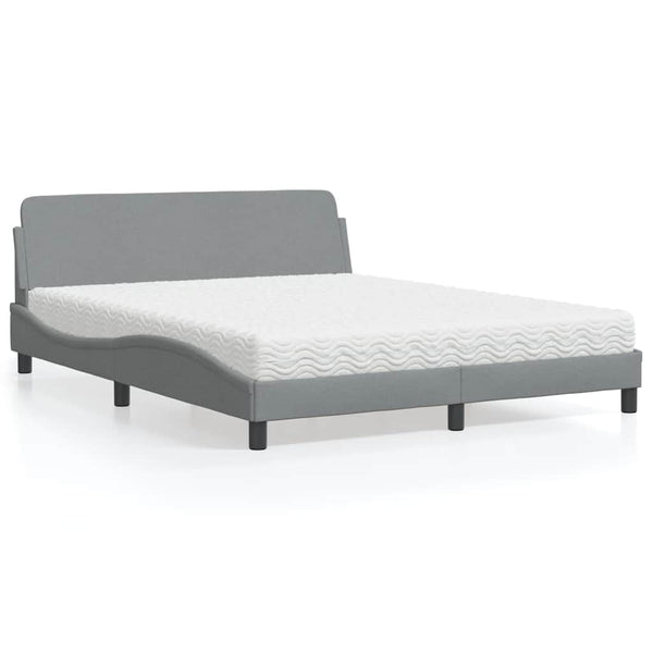 Bett mit Matratze Dover Hellgrau 160x200 cm
