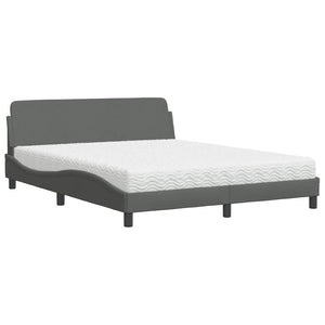 Bett mit Matratze Dunkelgrau 160x200 cm