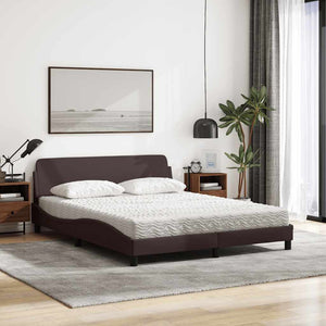 Bett mit Matratze Dunkelbraun 160x200 cm
