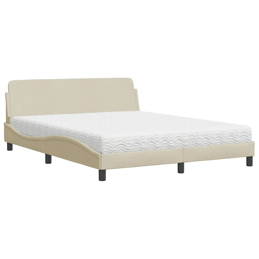 Bett mit Matratze Creme 160x200 cm