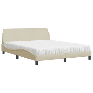 Bett mit Matratze Creme 160x200 cm