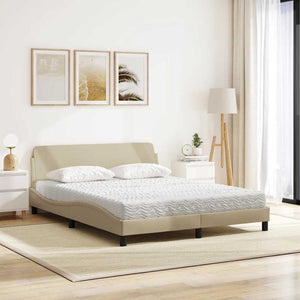 Bett mit Matratze Creme 160x200 cm