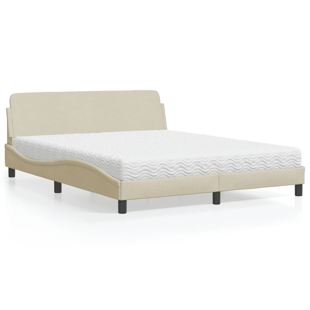 Bett mit Matratze Creme 160x200 cm