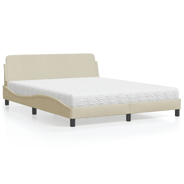 Bett mit Matratze Creme 160x200 cm