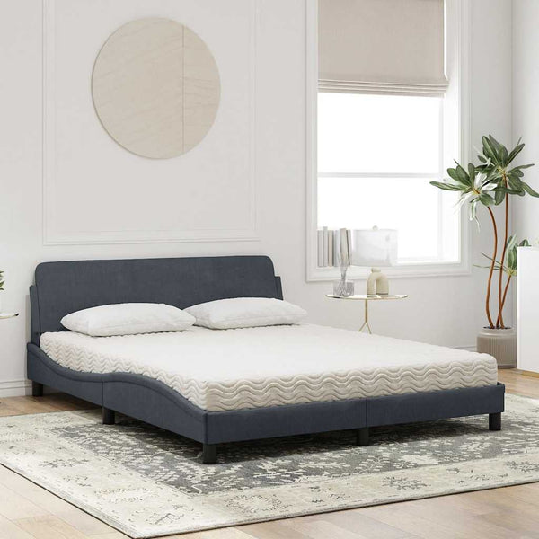 Bett mit Matratze Dover Dunkelgrau 160x200 cm