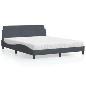 Bett mit Matratze Dover Dunkelgrau 160x200 cm