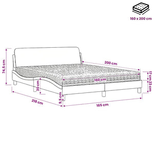 Bett mit Matratze Dover Dunkelgrün 160x200 cm Samt