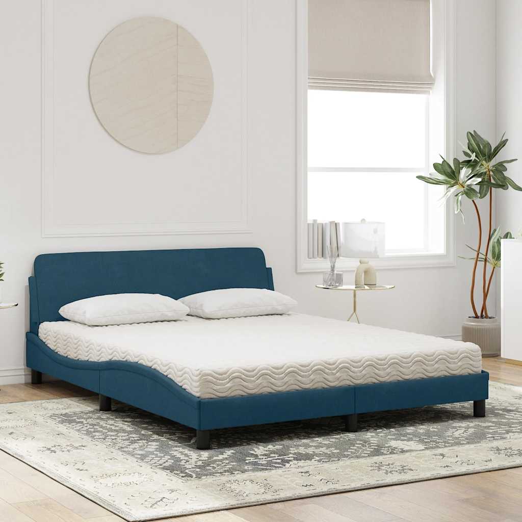 Bett mit Matratze Dover Blau 160x200 cm