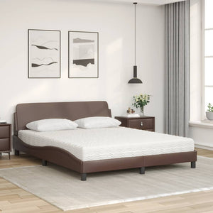 Bett mit Matratze Dover Braun 160x200 cm