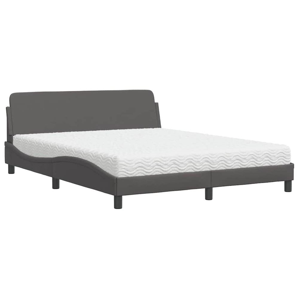 Bett mit Matratze Dover Grau 160x200 cm