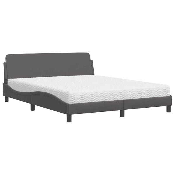 Bett mit Matratze Dover Grau 160x200 cm