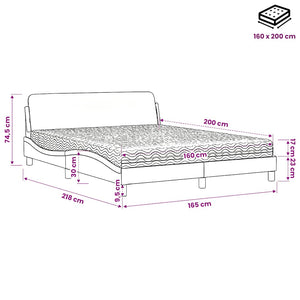Bett mit Matratze Dover Grau 160x200 cm