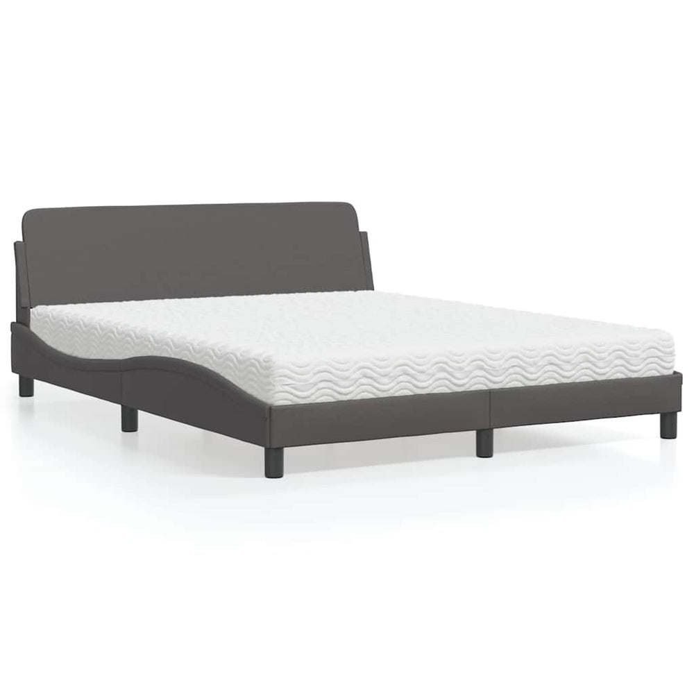 Bett mit Matratze Dover Grau 160x200 cm