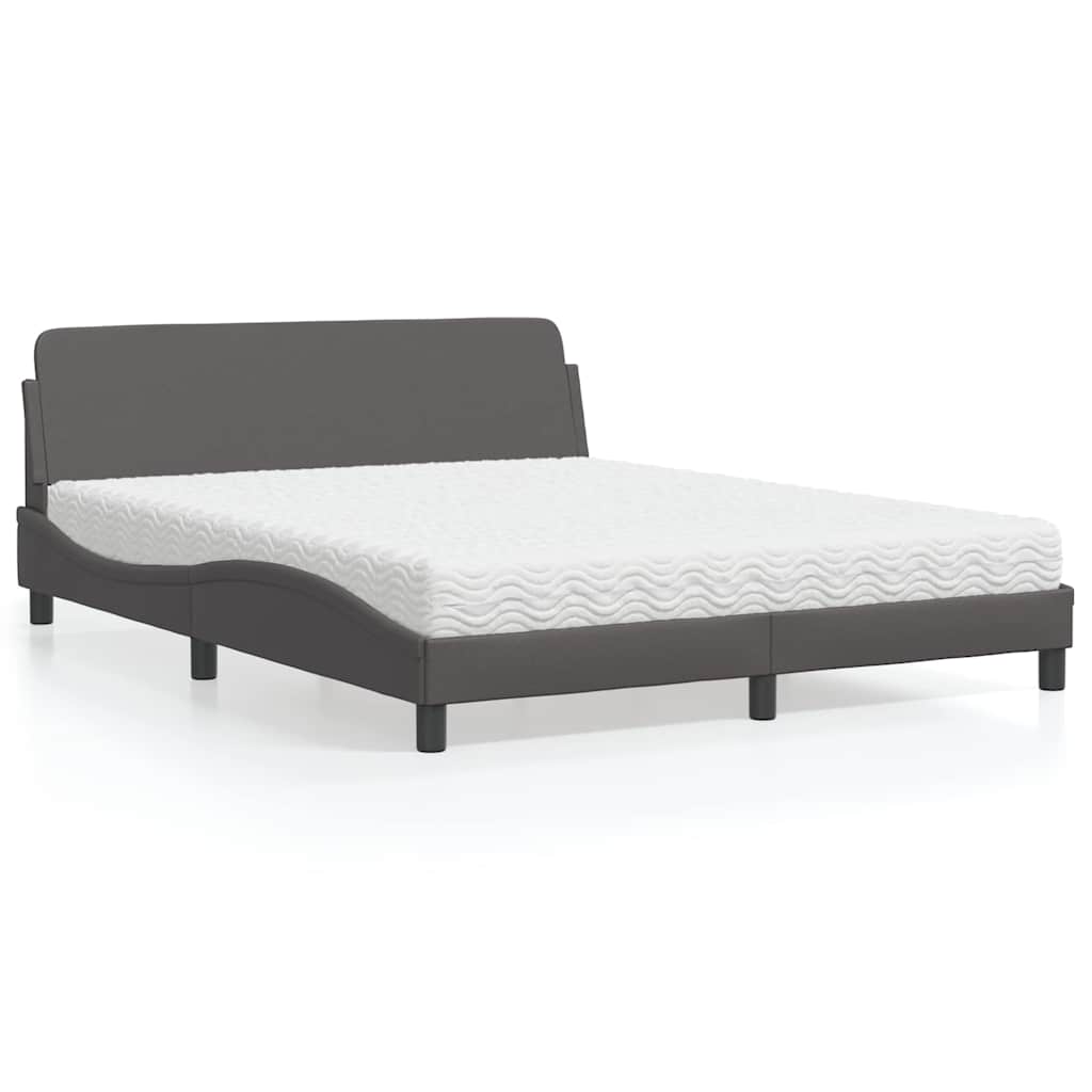 Bett mit Matratze Dover Grau 160x200 cm