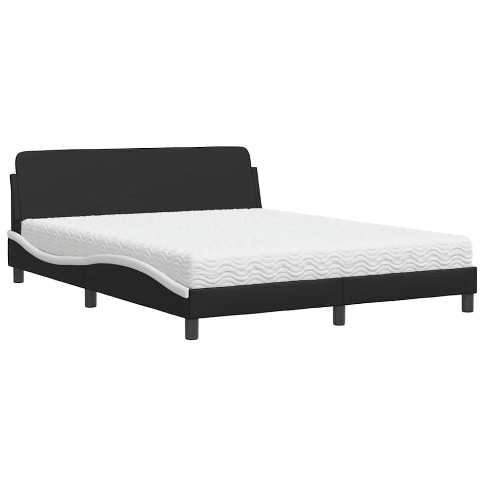 Bett mit Matratze Dover Schwarz/Weiß 160x200 cm