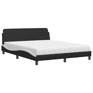 Bett mit Matratze Dover Schwarz/Weiß 160x200 cm