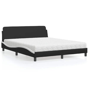 Bett mit Matratze Dover Schwarz/Weiß 160x200 cm