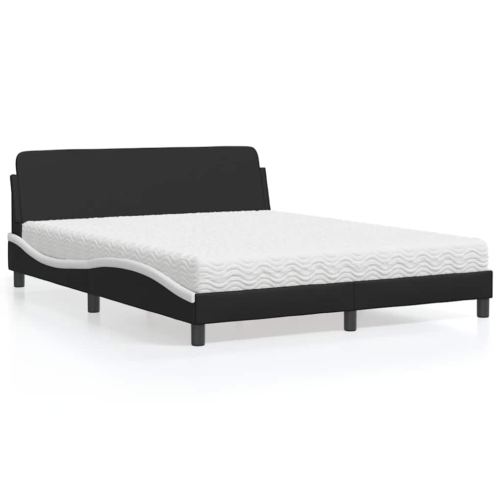 Bett mit Matratze Dover Schwarz/Weiß 160x200 cm