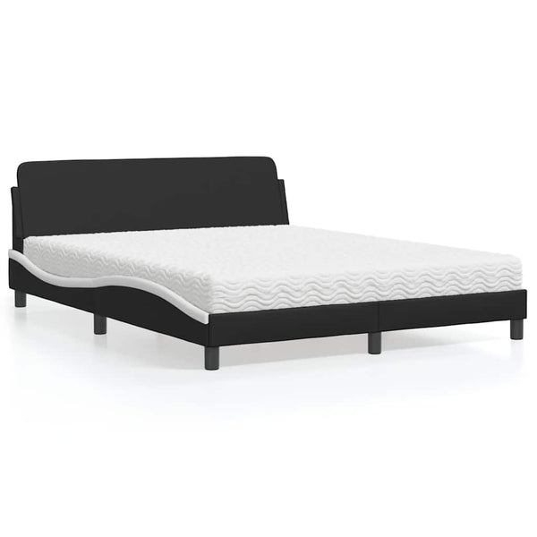 Bett mit Matratze Dover Schwarz/Weiß 160x200 cm