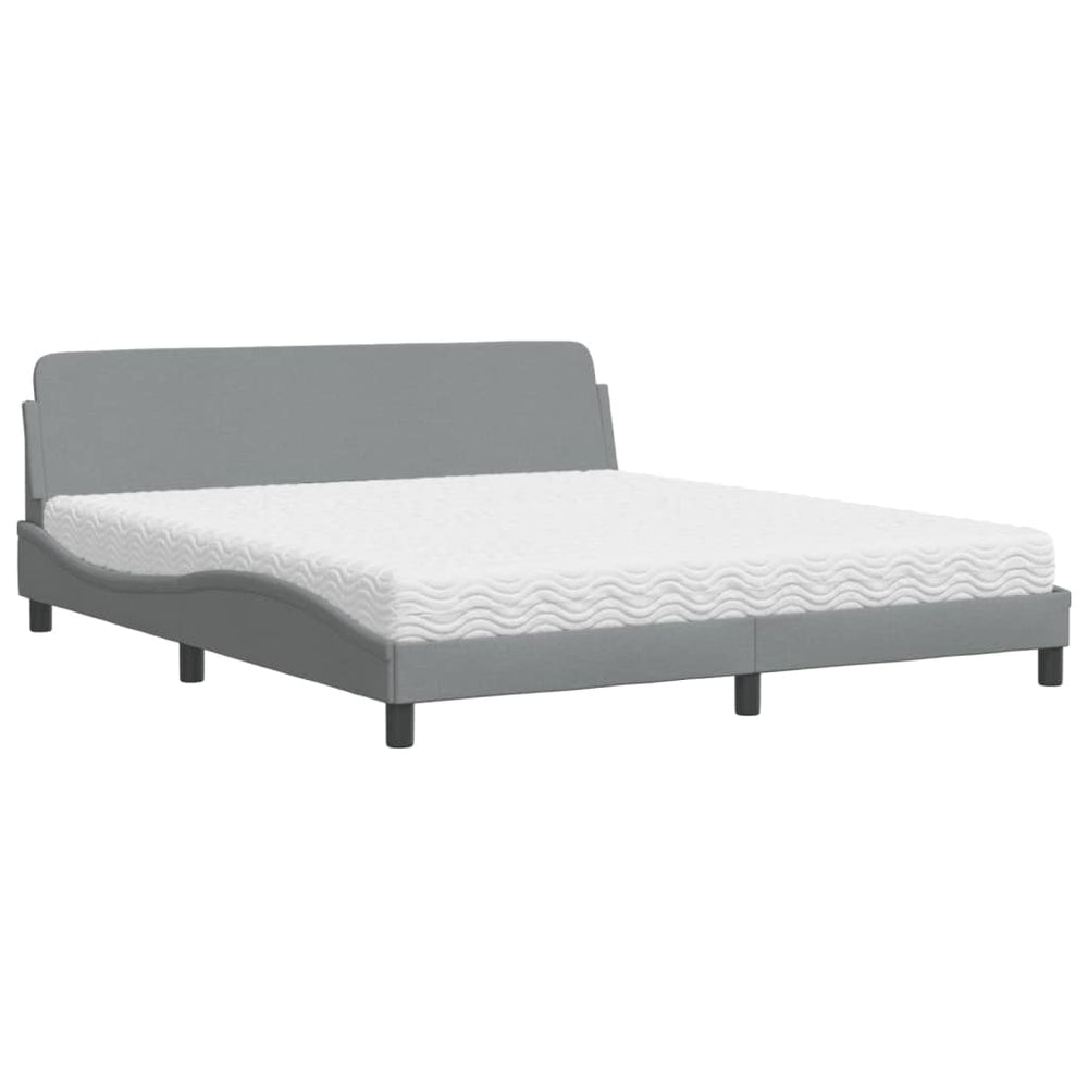 Bett mit Matratze Dover Hellgrau 180x200 cm