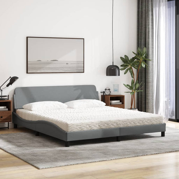 Bett mit Matratze Dover Hellgrau 180x200 cm