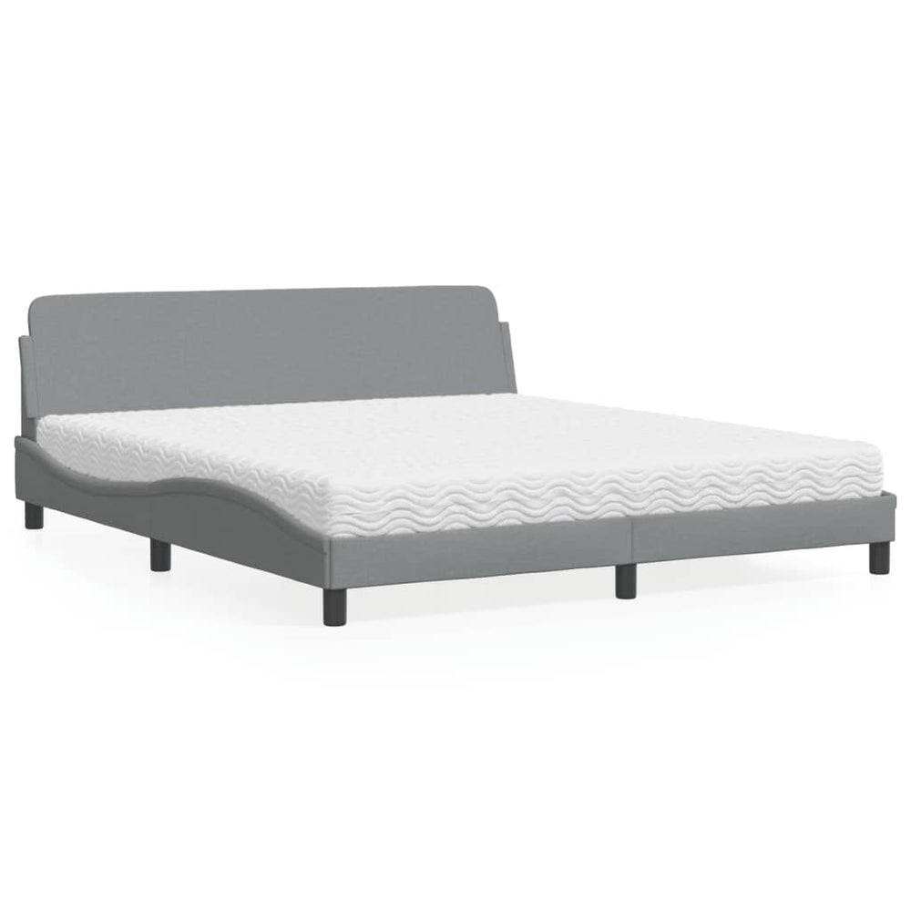 Bett mit Matratze Dover Hellgrau 180x200 cm