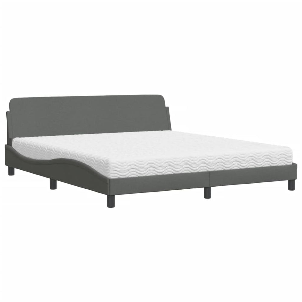 Bett mit Matratze Dunkelgrau 180x200 cm