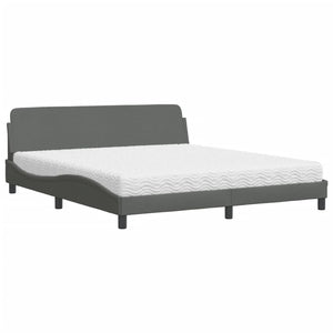 Bett mit Matratze Dunkelgrau 180x200 cm
