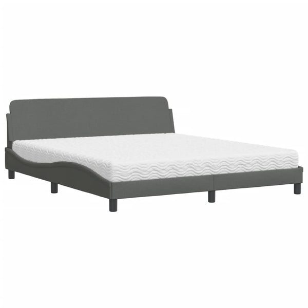Bett mit Matratze Dunkelgrau 180x200 cm
