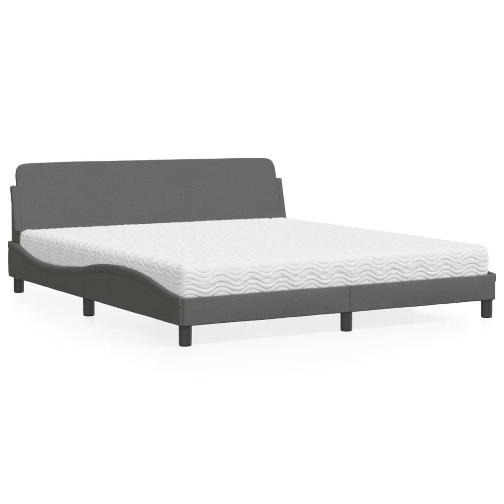 Bett mit Matratze Dunkelgrau 180x200 cm