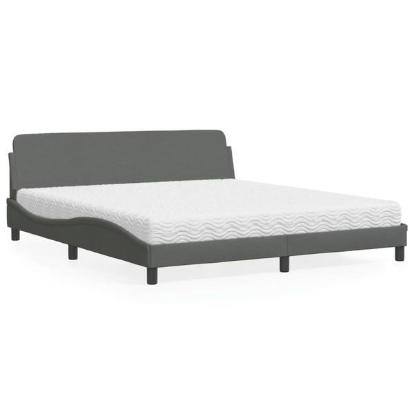 Bett mit Matratze Dunkelgrau 180x200 cm