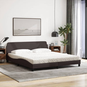 Bett mit Matratze Dunkelbraun 180x200 cm