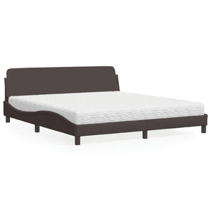 Bett mit Matratze Dunkelbraun 180x200 cm