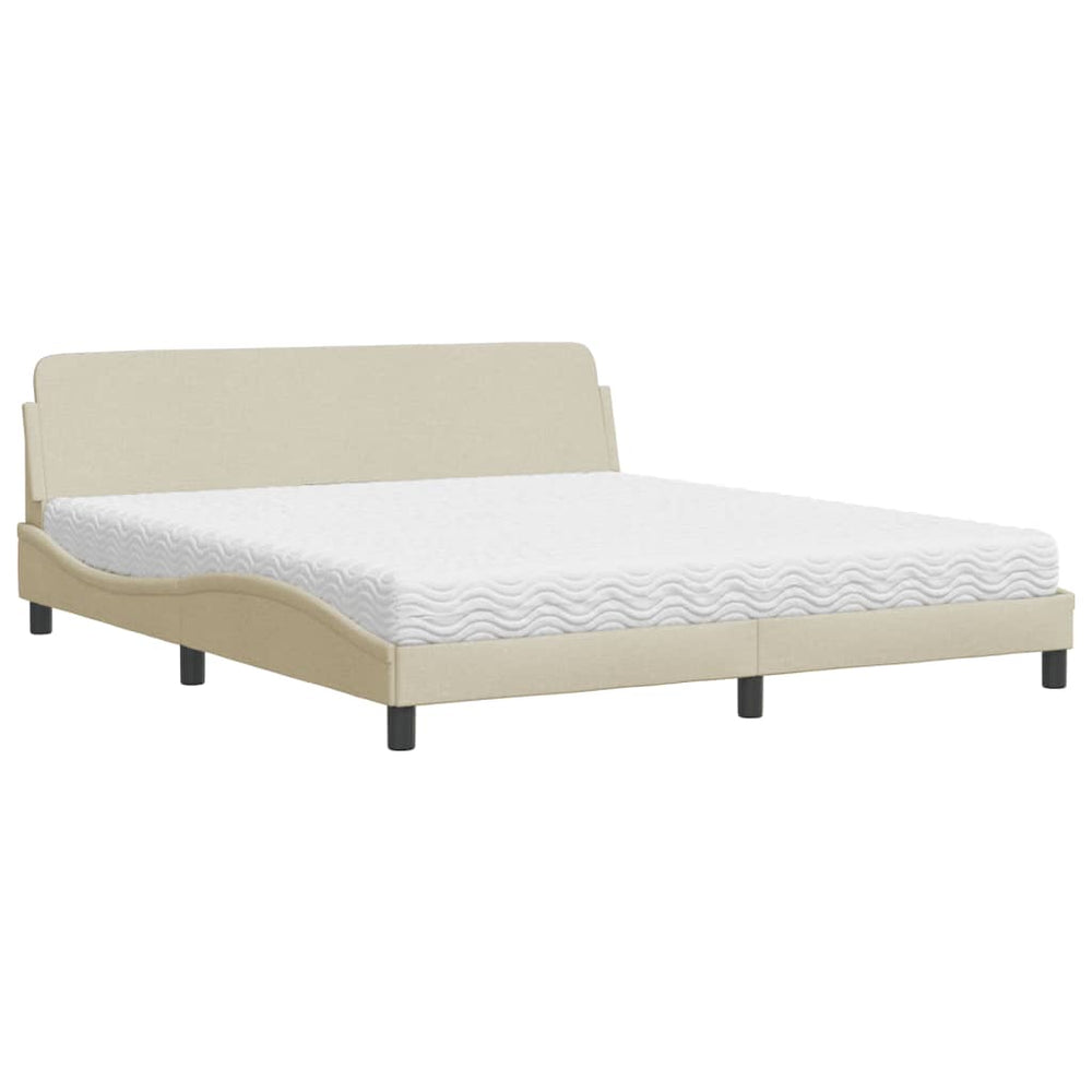 Bett mit Matratze Creme 180x200 cm