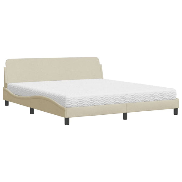 Bett mit Matratze Creme 180x200 cm