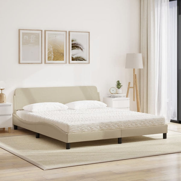 Bett mit Matratze Creme 180x200 cm