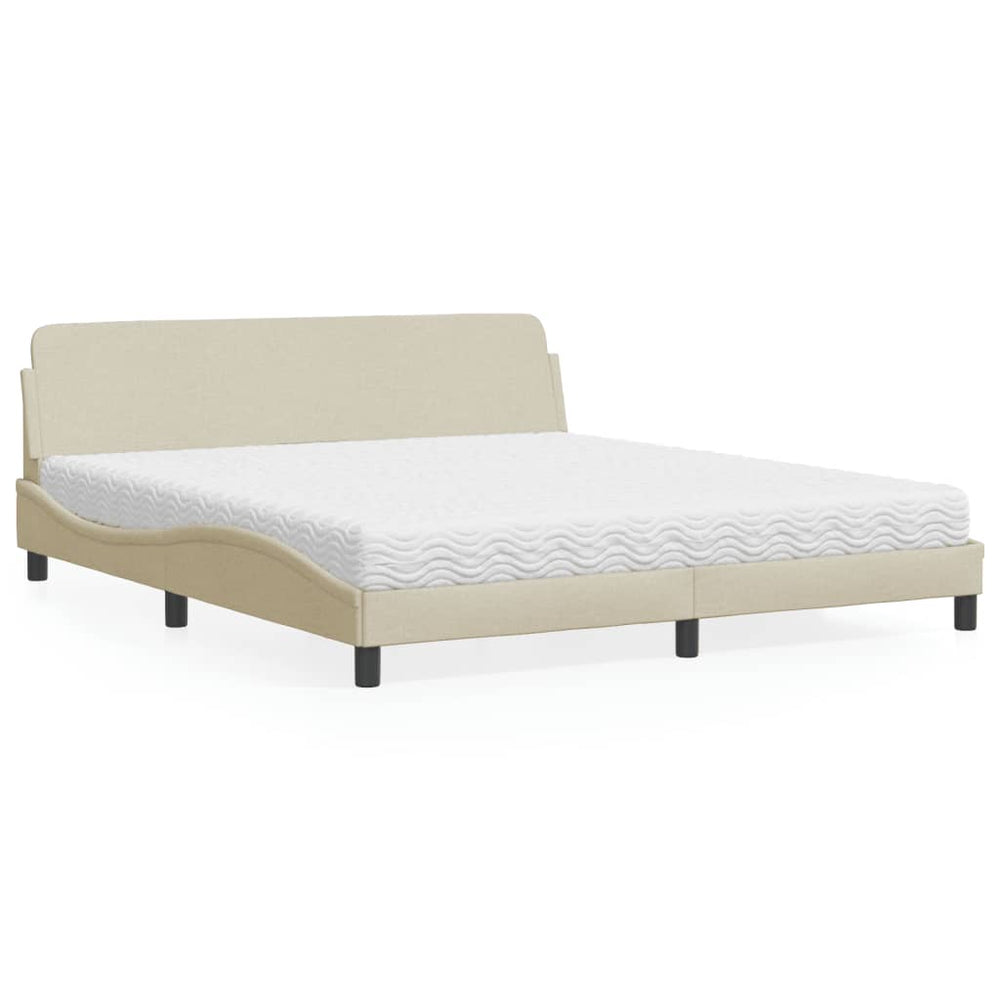 Bett mit Matratze Creme 180x200 cm