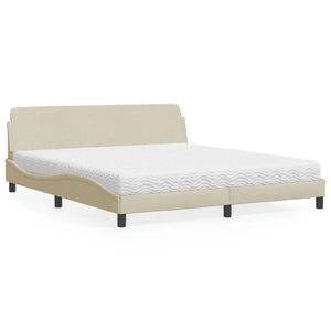 Bett mit Matratze Creme 180x200 cm